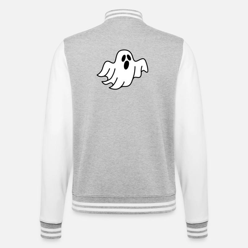 Geist oder Gespenst - College-Sweatjacke - Grau meliert/Weiß