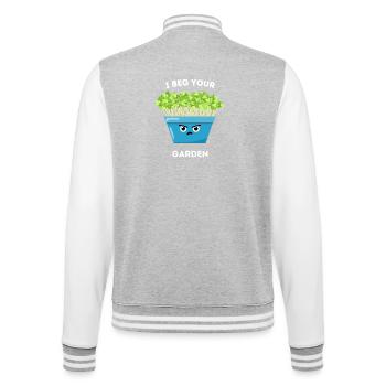 Grumpy Plant - I Beg Your Garden - College Sweat Jacket - heather grey/white - Back - Marisol (170cm)