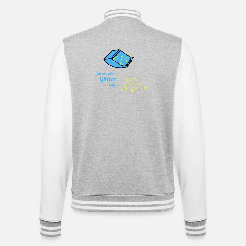 plus de paillettes - Veste Teddy - gris chiné / blanc