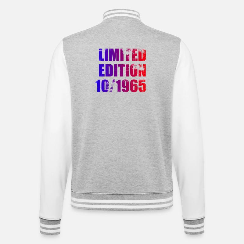 60e anniversaire Edition limitée 10/1965 - Veste Teddy - gris chiné / blanc