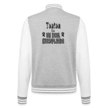 Tonton In One Copy - College Sweat Jacket - heather grey/white - Back - Marisol (170cm)