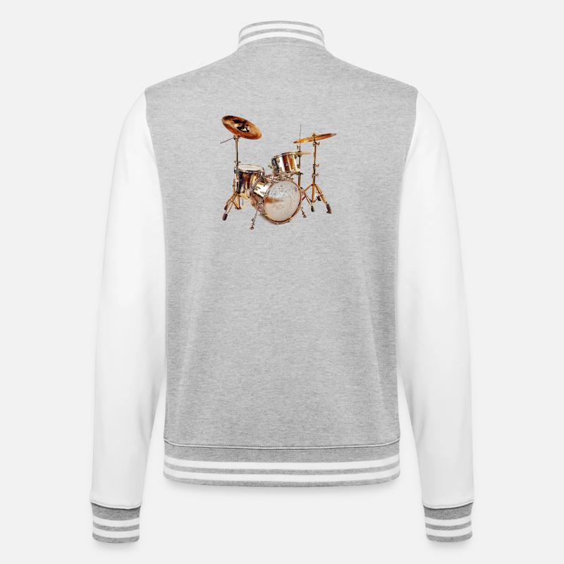 Drumset in the spotlight - College Sweat Jacket - heather grey/white