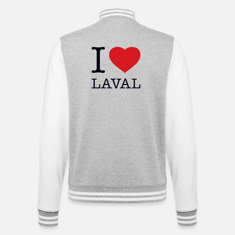 I love Laval - College Sweat Jacket - heather grey/white