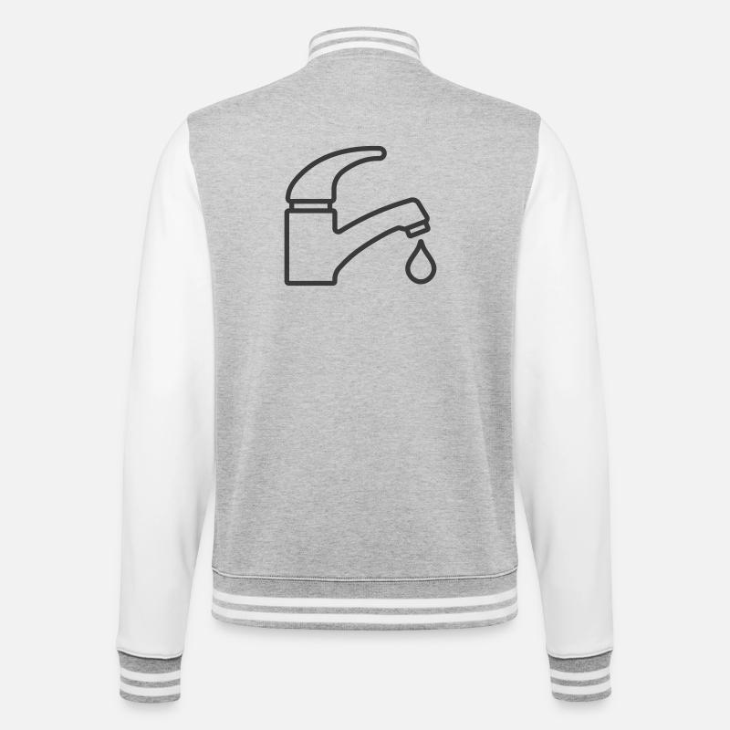 Wasserhahn Hahn Symbol Logo Klempner - College-Sweatjacke - Grau meliert/Weiß