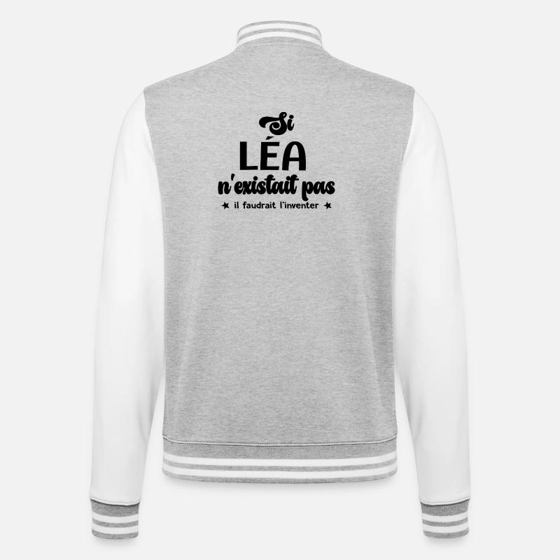 Lea personalized gift lea - College Sweat Jacket - heather grey/white