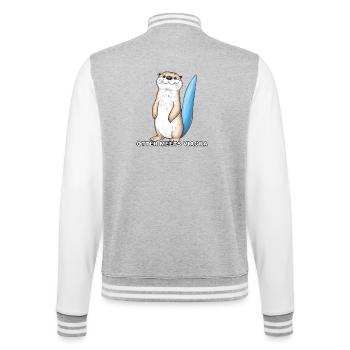 La loutre rencontre le Viagra - Veste Teddy - gris chiné / blanc - Dos - Marisol (170cm)