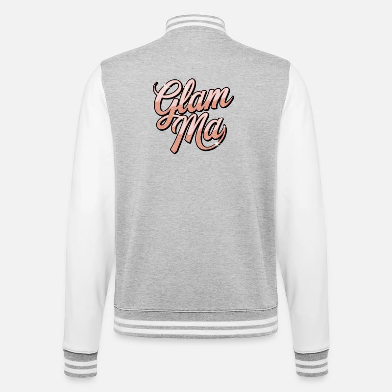 Glam Mad Glitter Script - College Sweat Jacket - heather grey/white