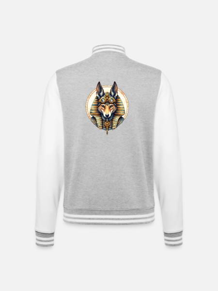 Egyptian Husky Steampunk Style - College Sweat Jacket - heather grey/white