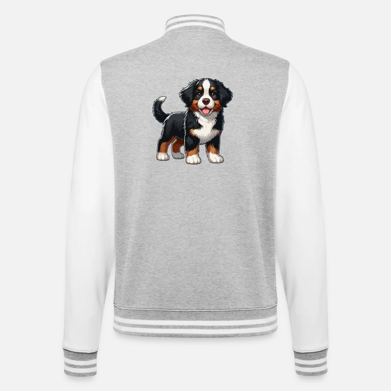 Bouvier Bernois chiot doux - Veste Teddy - gris chiné / blanc