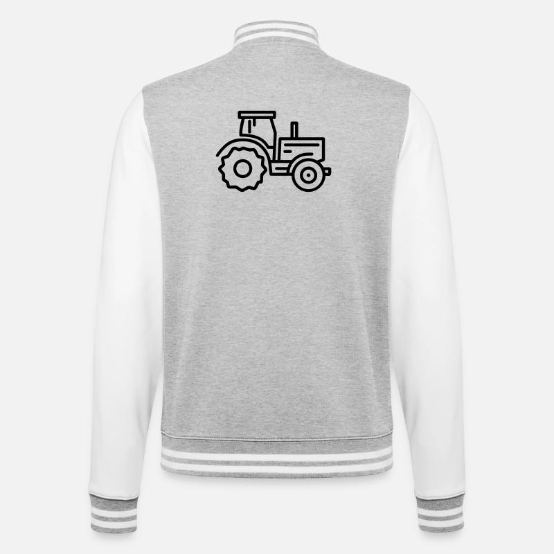 Traktor - College-Sweatjacke - Grau meliert/Weiß