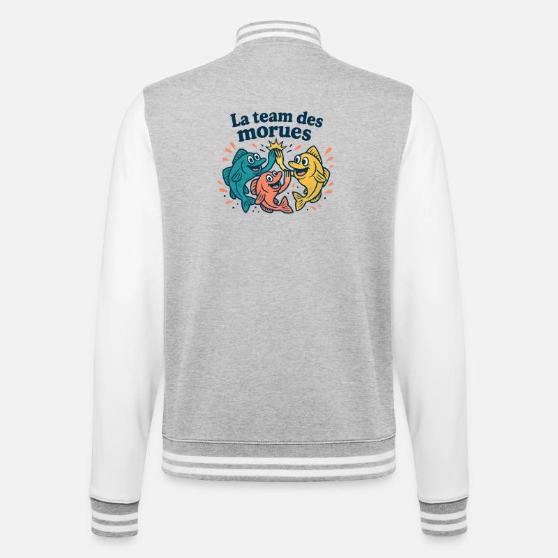 Coloured Cod Team - College Sweat Jacket - heather grey/white