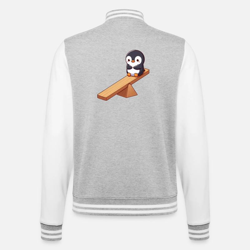 Mignon pingouin dessin animé amis amitié - Veste Teddy - gris chiné / blanc