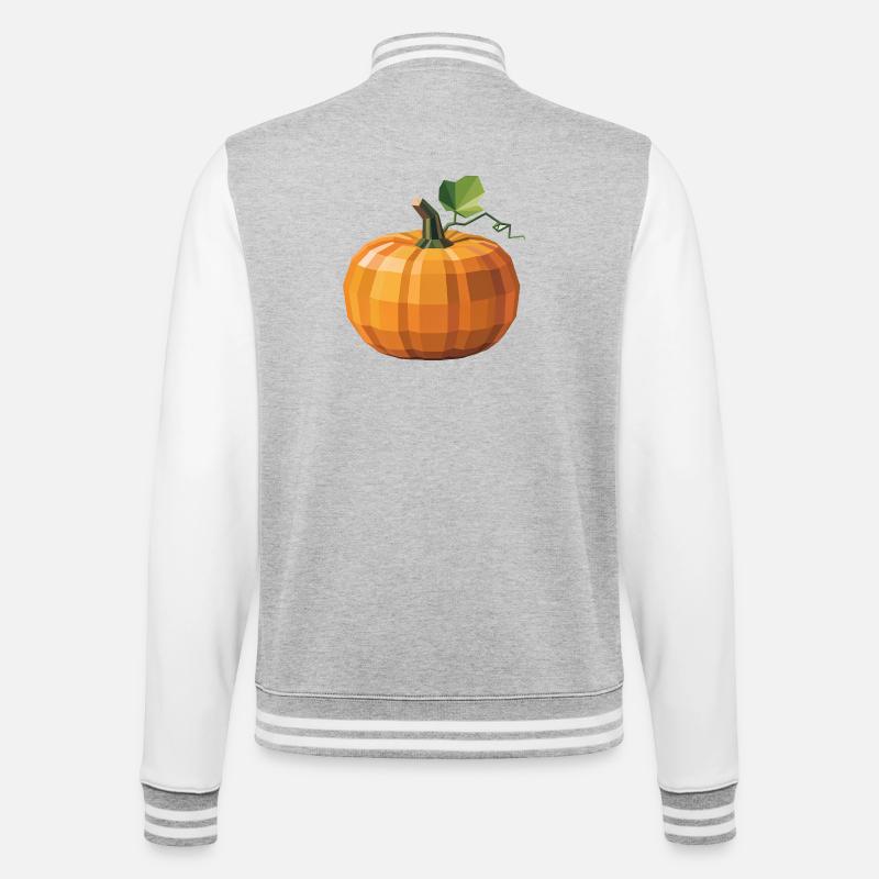 Pumpkin - Cool Low Poly Logo - College Sweat Jacket - heather grey/white