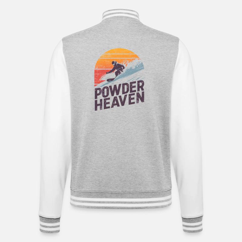 Freeride Snowboard Retro Sunset - College-Sweatjacke - Grau meliert/Weiß