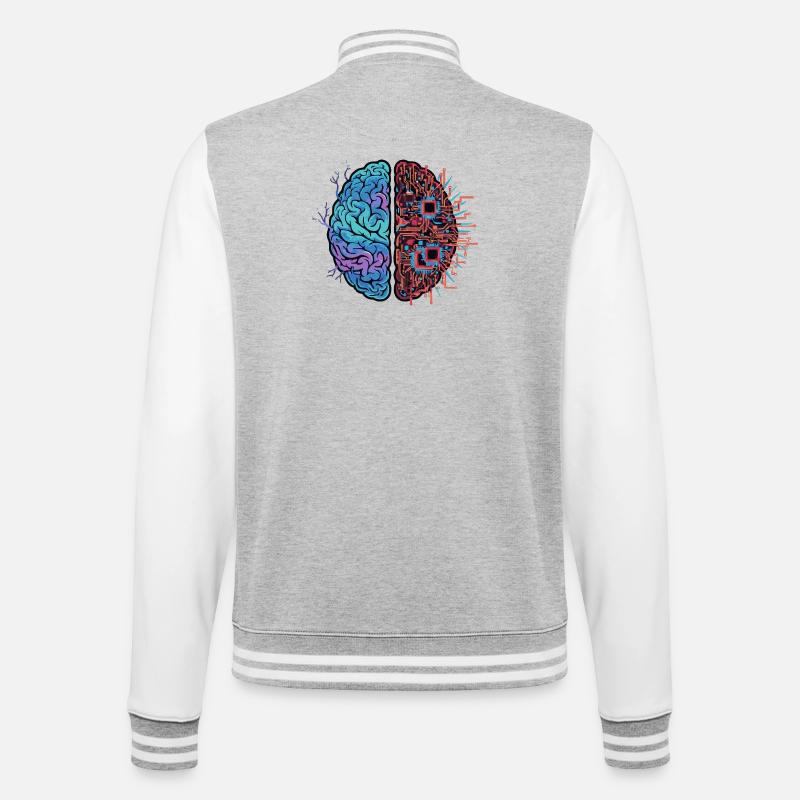 Robotic brain Technology Robotic - College Sweat Jacket - heather grey/white