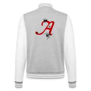 Letter A Initial - College Sweat Jacket - heather grey/white - Back - Marisol (170cm)
