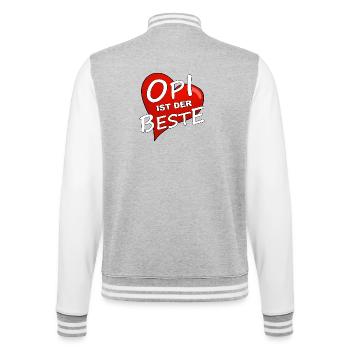 OPI IST DER BESTE - College-Sweatjacke - Grau meliert/Weiß - Hinten - Marisol (170cm)