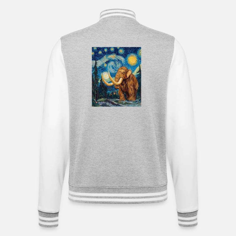 Mammoth Van Gogh Starry Night - College Sweat Jacket - heather grey/white