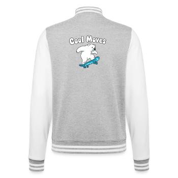 Cool Moves Eisbär Skateboard - College-Sweatjacke - Grau meliert/Weiß - Hinten - Marisol (170cm)