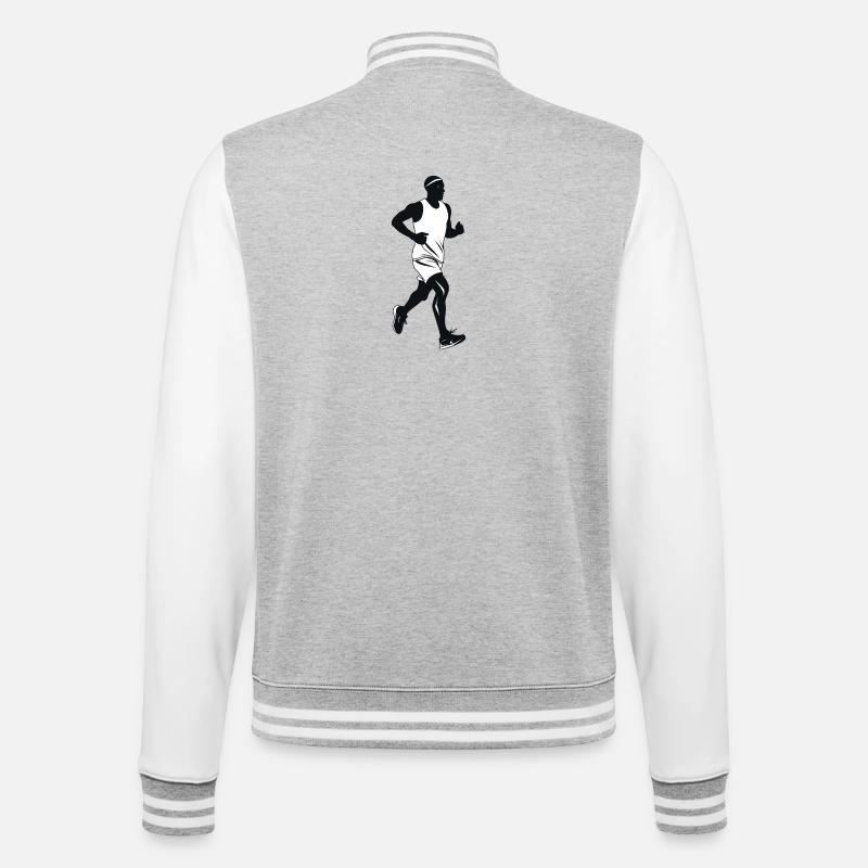 Coureur - Logo Cool Silhouette - Veste Teddy - gris chiné / blanc