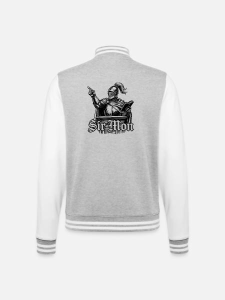Sir Mon Knight Funny Renaissance Faire Men LARP - College-Sweatjacke - Grau meliert/Weiß