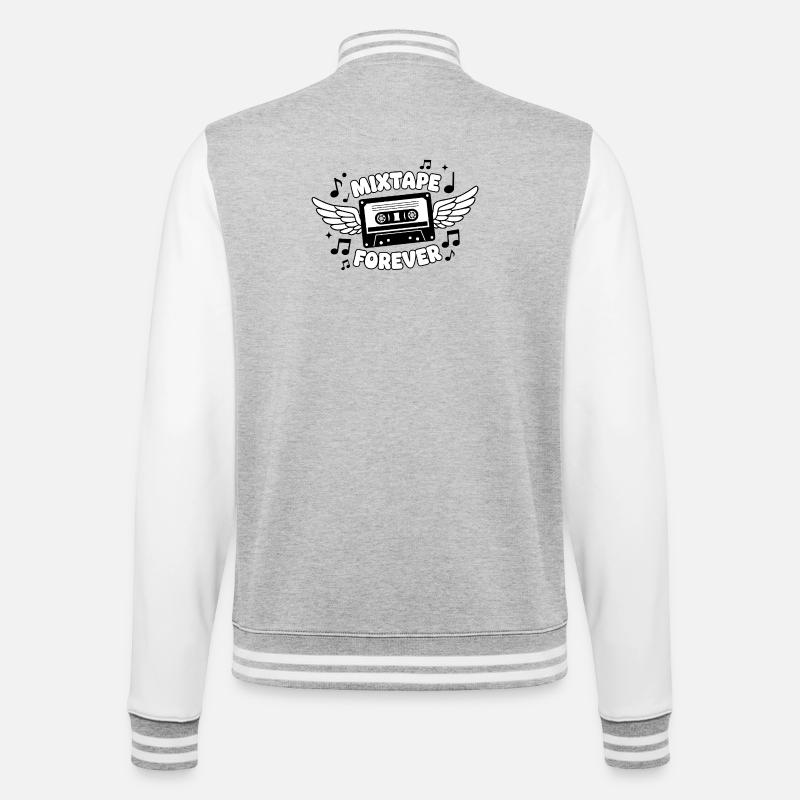 Mixtape Forever Wing Cassette - Veste Teddy - gris chiné / blanc