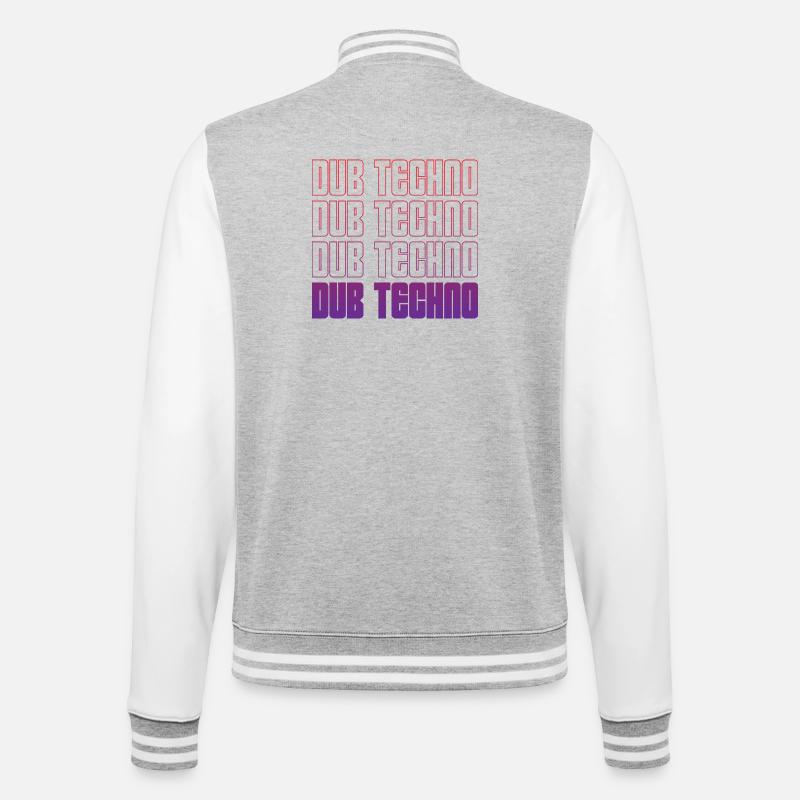Dub Techno Neon Gradient Grid - College-Sweatjacke - Grau meliert/Weiß