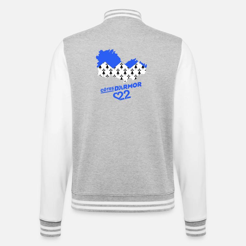 Cotes d'Armor 22  - Veste Teddy - gris chiné / blanc