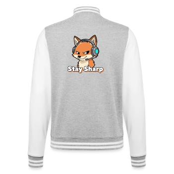StaySharp Fuchs Headset - College-Sweatjacke - Grau meliert/Weiß - Hinten - Marisol (170cm)