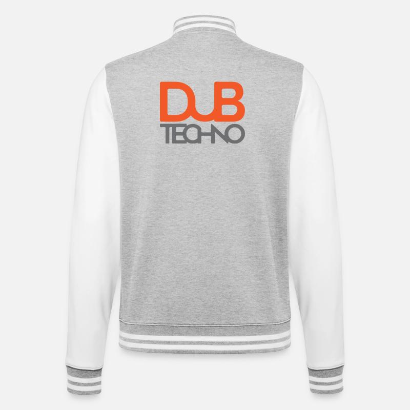 Dub Techno Logo Tee - College Sweat Jacket - heather grey/white