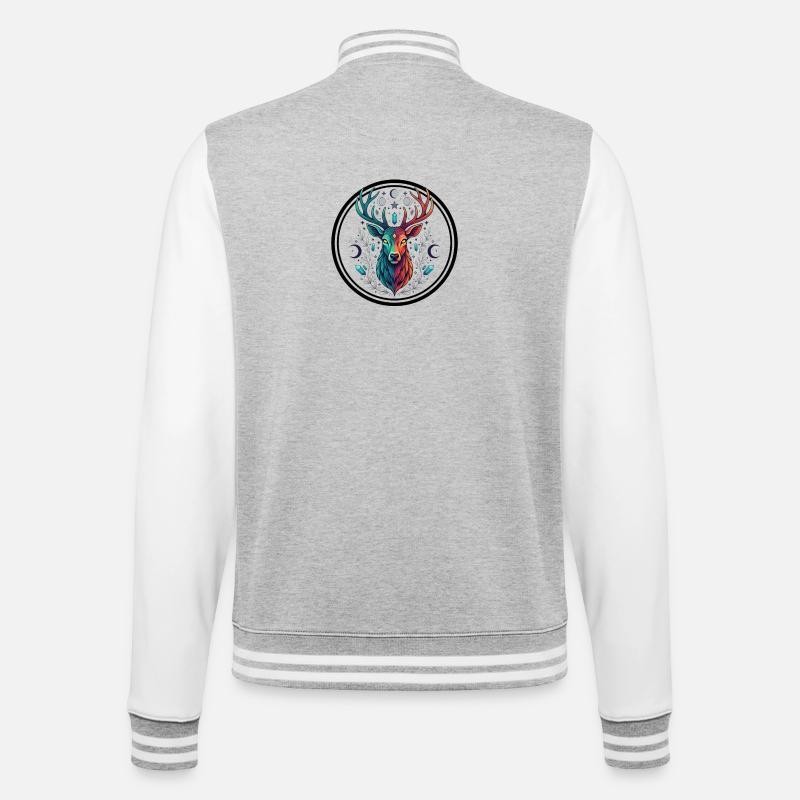 Cerf arc-en-ciel Lune de cristal - Veste Teddy - gris chiné / blanc