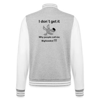 Grey Cartoon Dog Snout - College Sweat Jacket - heather grey/white - Back - Marisol (170cm)