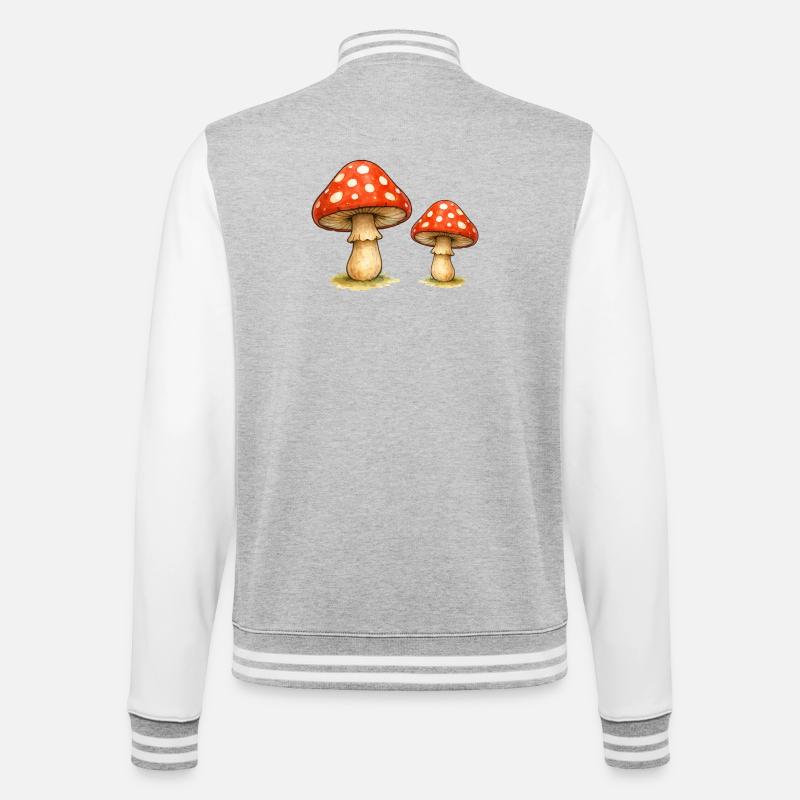 Red Toadstool Duo - College Sweat Jacket - heather grey/white