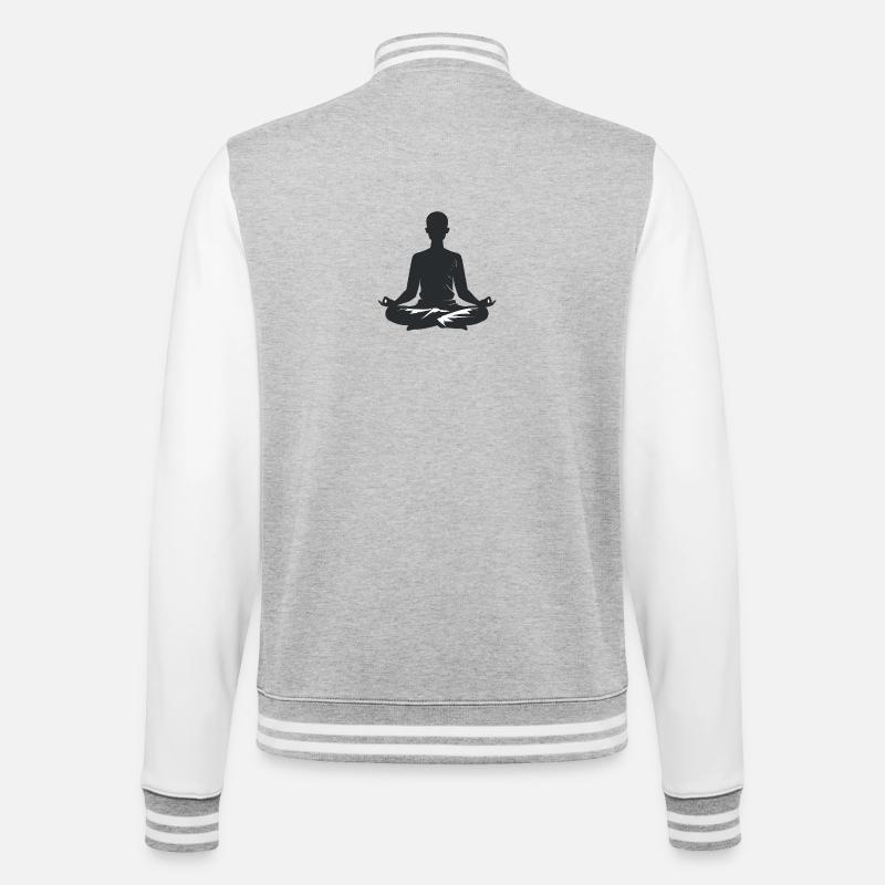 Méditation - Logo Cool Silhouette - Veste Teddy - gris chiné / blanc