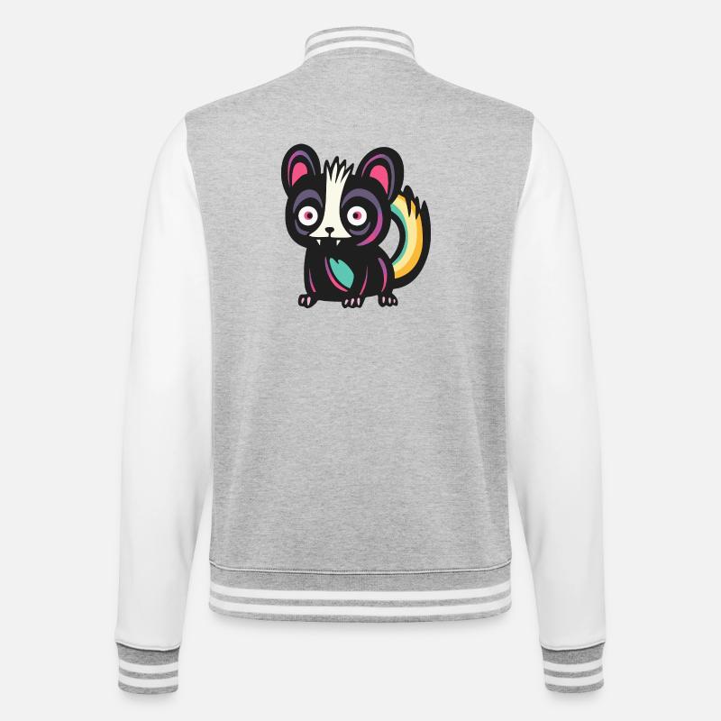 Stinktier Halloween Comic Lustig - College-Sweatjacke - Grau meliert/Weiß