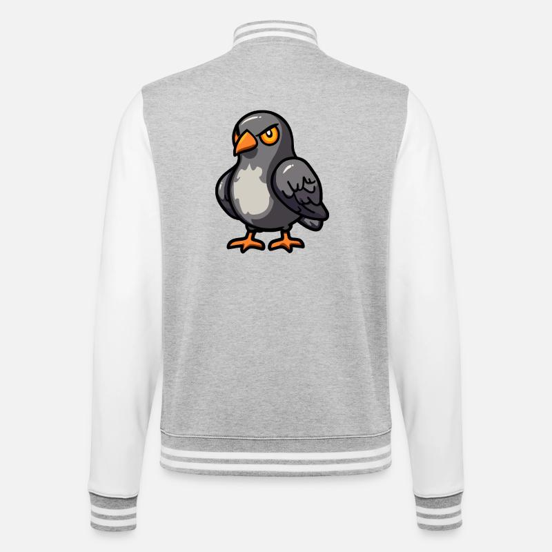 Colombe Oiseau Halloween Bande dessinée Drôle - Veste Teddy - gris chiné / blanc