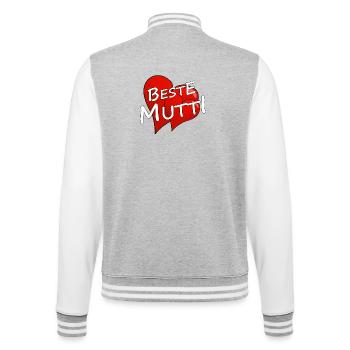 BESTE MUTTI - College-Sweatjacke - Grau meliert/Weiß - Hinten - Marisol (170cm)