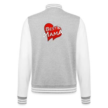 BESTE MAMA - College-Sweatjacke - Grau meliert/Weiß - Hinten - Marisol (170cm)