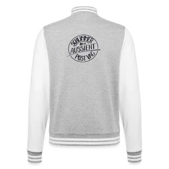 Schlimmer als es aussieht, Post Vac - College-Sweatjacke - Grau meliert/Weiß - Hinten - Marisol (170cm)