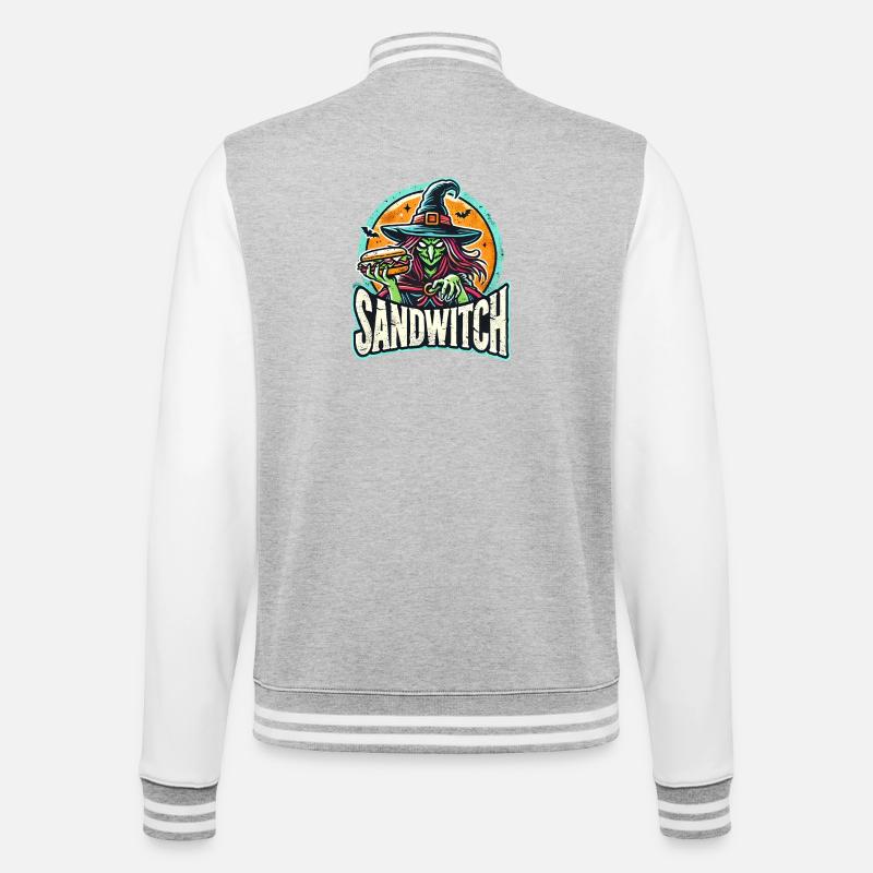 Sandwitch Witch Halloween Illustration - College Sweat Jacket - heather grey/white