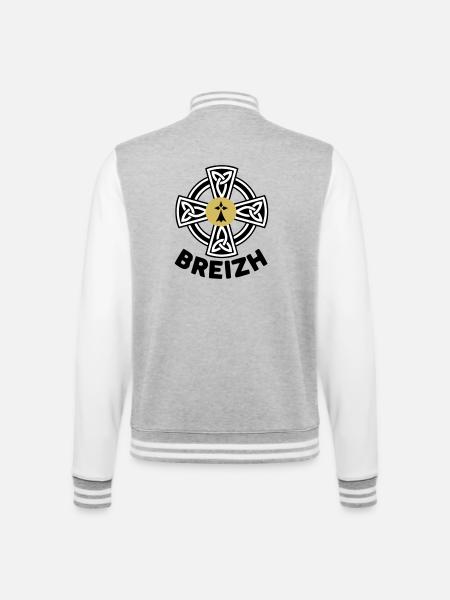 Breizh (Brittany) - College Sweat Jacket - heather grey/white
