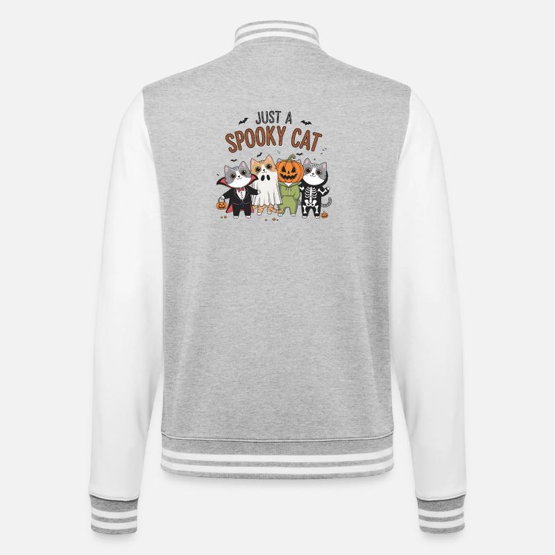 Juste un chat effrayant - Veste Teddy - gris chiné / blanc