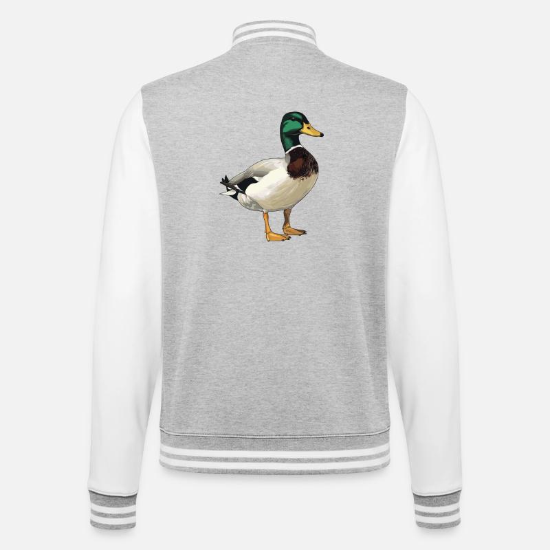 Canards Canard - Veste Teddy - gris chiné / blanc