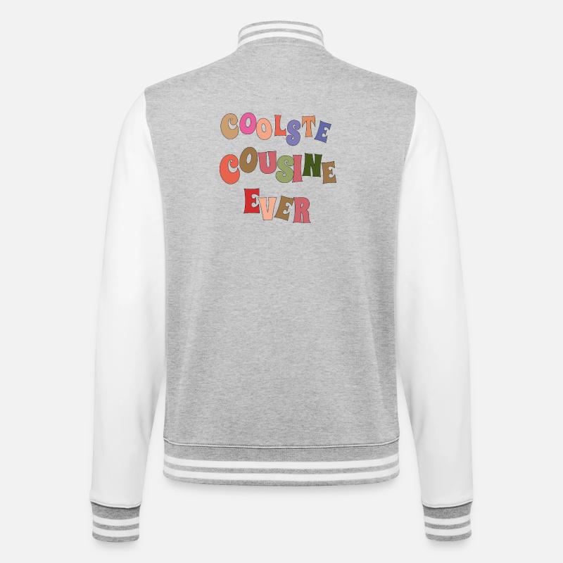 Coolste Cousin Ever  - College-Sweatjacke - Grau meliert/Weiß