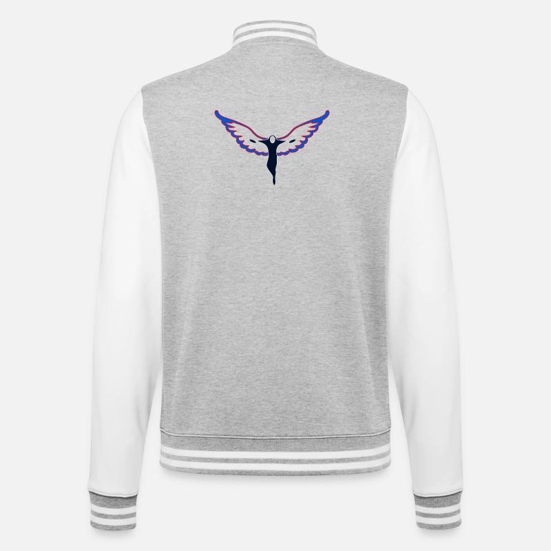 Silhouette de héros de l’aile - Veste Teddy - gris chiné / blanc