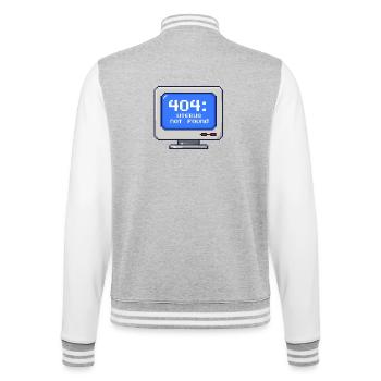 404 : utérus introuvable - Pixel 8 bits - Veste Teddy - gris chiné / blanc - Dos - Marisol (170cm)