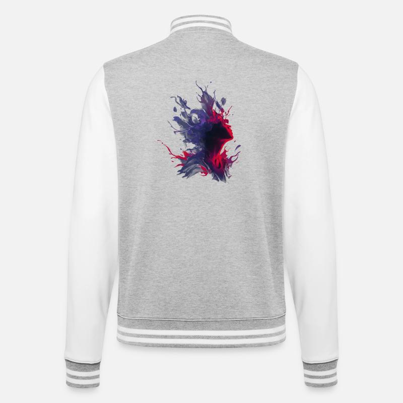 Passion_and_Shadow_Splash - College-Sweatjacke - Grau meliert/Weiß