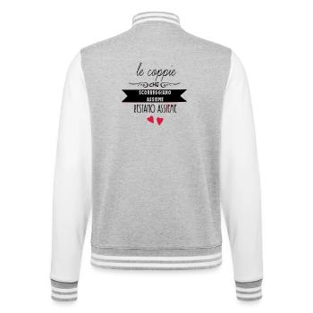 Herzen, die in der Silhouette schweben - College-Sweatjacke - Grau meliert/Weiß - Hinten - Marisol (170cm)