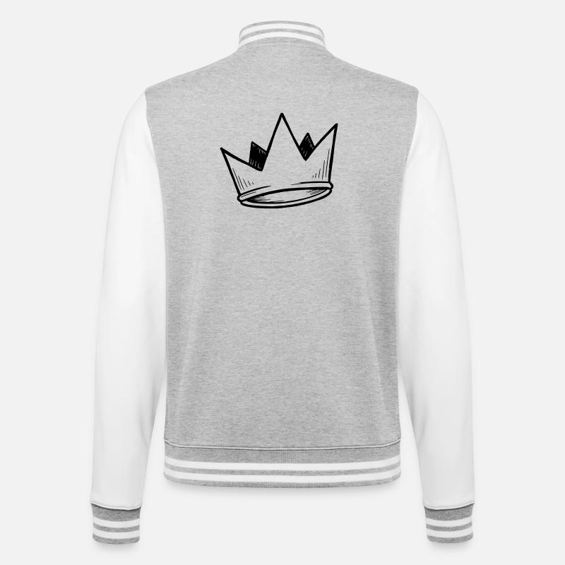 Crown Vector | Doodle Look - College Sweat Jacket - heather grey/white