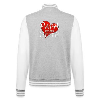 DAD IS THE BEST - College Sweat Jacket - heather grey/white - Back - Marisol (170cm)